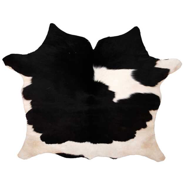 Medium Premium Black & White Cowhide Rug - Luxurious Hair-On Leather Accent - image 1