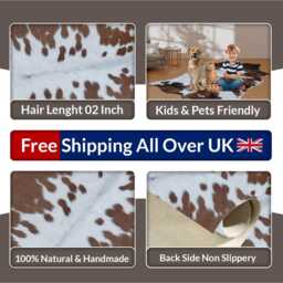 Medium Premium Black & White Cowhide Rug - Luxurious Hair-On Leather Accent - thumbnail 4