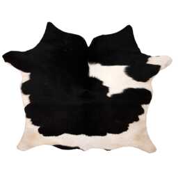 Medium Premium Black & White Cowhide Rug - Luxurious Hair-On Leather Accent - thumbnail 1