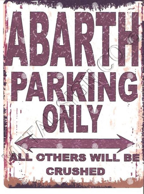 Abarth Parking Only Sign Vintage Style Metal Wall Art