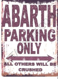 Abarth Parking Only Sign Vintage Style Metal Wall Art