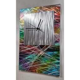 Modern Abstract Metal Artwork Clock. Multi Coloured - thumbnail 4