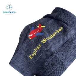 Toy Aeroplane Towel - Personalised Face Cloth/Hand Bath = Embroidered
