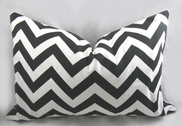 Black & White Chevron - Decorative Pillow Cushion Cover Accent Throw Zigzag - image 1