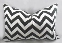 Black & White Chevron - Decorative Pillow Cushion Cover Accent Throw Zigzag - thumbnail 1