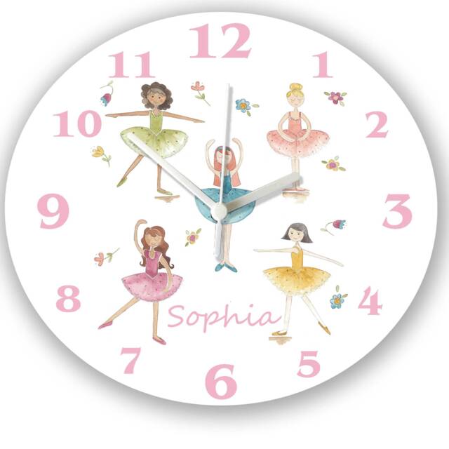 Personalised Unicorn Wall Clock Rainbow Nursery Decor, Silent Non-Ticking - image 1