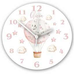 Personalised Unicorn Wall Clock Rainbow Nursery Decor, Silent Non-Ticking - thumbnail 2