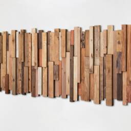 Large Dimensional Wall Art Wooden Slat Headboard Design, Japandi Organic Modern Panel - thumbnail 2