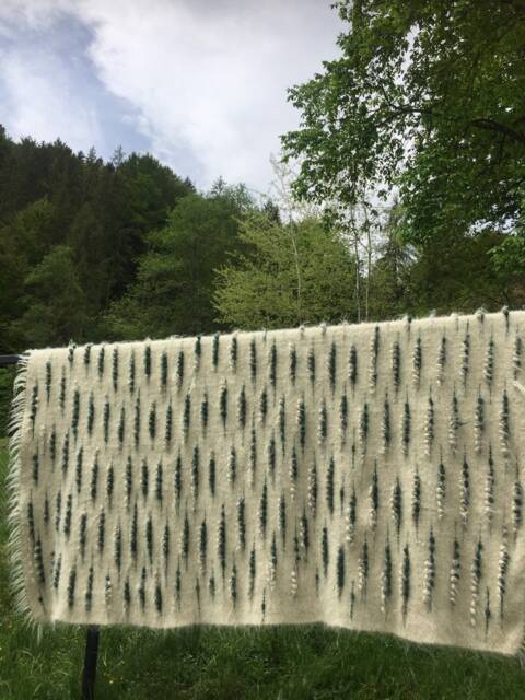 Handwoven Woolen Blanket, Queen Size - Ukrainian Hutsul Coverlet - image 1