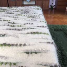 Handwoven Woolen Blanket, Queen Size - Ukrainian Hutsul Coverlet - thumbnail 3