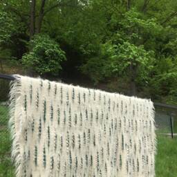 Handwoven Woolen Blanket, Queen Size - Ukrainian Hutsul Coverlet - thumbnail 4