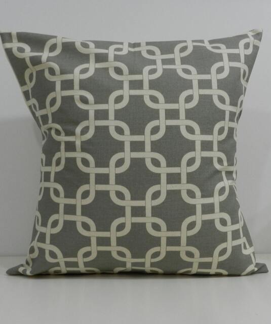 New 18x18 Inch Designer Handmade Pillow Cases. Grey & Natural Pattern