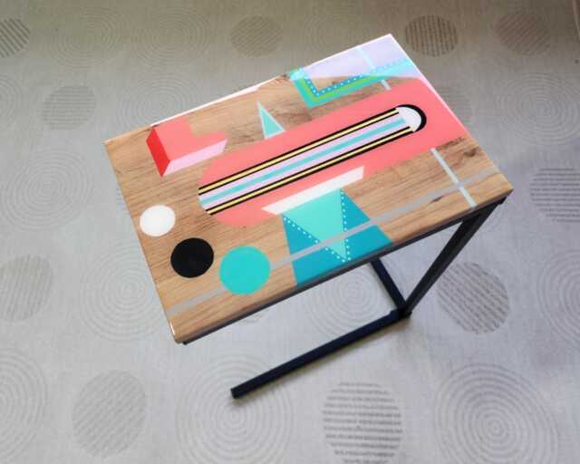 Handmade Epoxy Resin C Table Colorful Sofa Side Table - image 1