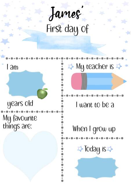 First Day Of School Nursery Photo Sign, Starting Sign, Back To School Sign, First Day Board, Wipe Clean Print, Last - A4 - image 1