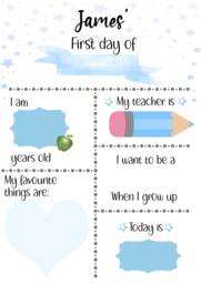 First Day Of School Nursery Photo Sign, Starting Sign, Back To School Sign, First Day Board, Wipe Clean Print, Last - A4 - thumbnail 1