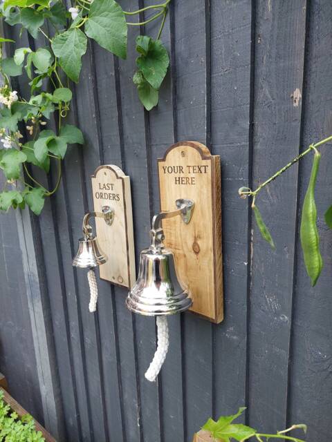 Personalised Last Orders Bell, Home Bar Accessories, Mancave Bell, Dads Shed Essentials, Bar, Garden Man Cave Pub Bell - image 1