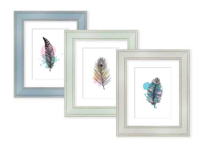A2 A3 A4 A5 Shabby Chic Picture Frame With Mounts - Green Blue Grey Photo Poster 9x6 8x6 10x8 12x10 14x11, 12x10, 18x12, 20x16 Matt - image 1