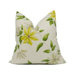 Sanderson - Wisley Primrose/Cream Watercolour Style Trailing Floral Clematis Cushion Cover Handmade Throw Pillow Designer Home D??cor - thumbnail 1