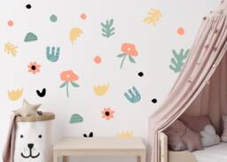 Pastel Floral Wall Decals Abstract Nursery & Office Decor - thumbnail 1