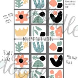 Pastel Floral Wall Decals Abstract Nursery & Office Decor - thumbnail 2