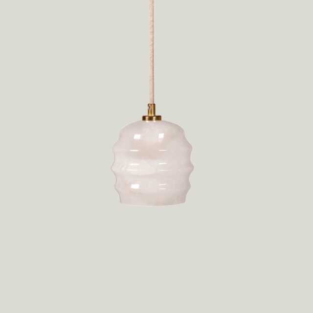 Calliope - Alabaster Pendant Light With Brass Or Nickel Top, Art Deco Lamp, Lighting - image 1