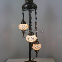 3 Ball Turkish Mosaic Floor Lamp With Medium Globes, Lambader - thumbnail 2