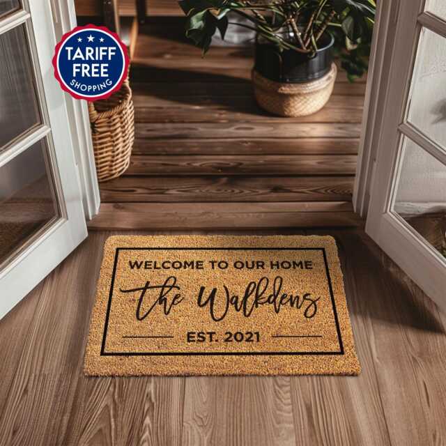 Best Selling Welcome To Our Home Doormat - Personalized Family Name Realtor Gift Housewarming Custom Coir Rug - image 1