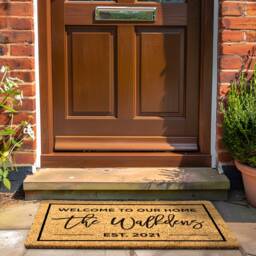 Best Selling Welcome To Our Home Doormat - Personalized Family Name Realtor Gift Housewarming Custom Coir Rug - thumbnail 3
