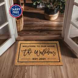 Best Selling Welcome To Our Home Doormat - Personalized Family Name Realtor Gift Housewarming Custom Coir Rug - thumbnail 1