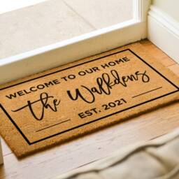 Best Selling Welcome To Our Home Doormat - Personalized Family Name Realtor Gift Housewarming Custom Coir Rug - thumbnail 2