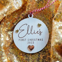 Baby's First Christmas Bauble Ornament 2025 Personalised Keepsake Festive Tree Decoration. 1st Decoration - thumbnail 2