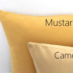 Camel, Light Mustard Pillow Cover, Solid, Cotton, All Sizes, Home Gifts For You - thumbnail 3