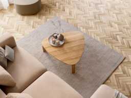 Coffee Table - Solid Wood Coffee Table Unique Pebble Mid-Century Living Room