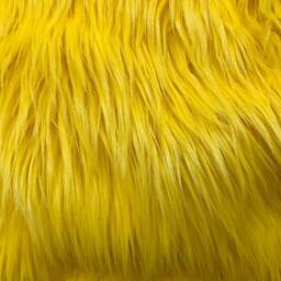 Yellow Faux Fur Pillow Cover, Long Hair Throw - thumbnail 3