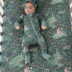 Wizard Of Oz Map Crib Sheet, Soft Bamboo, Emerald City Nursery - thumbnail 2