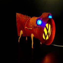 Big Blue Eyes, Creature With Heels. Recycled Art - thumbnail 2
