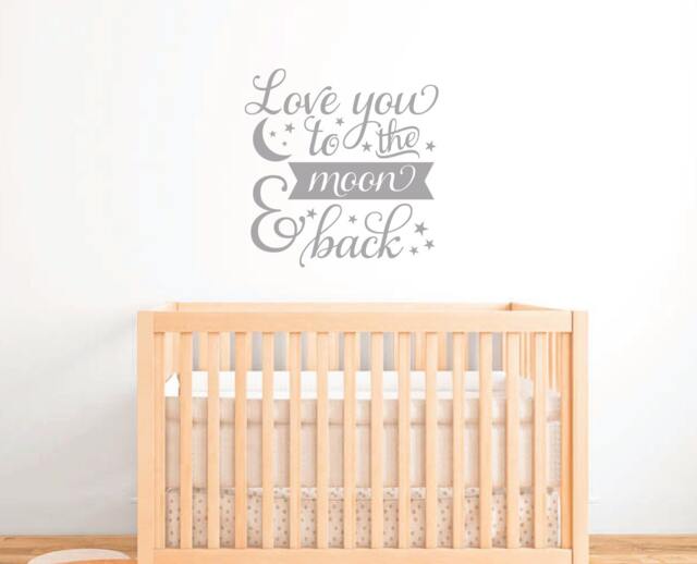 I Love You To The Moon & Back Wall Quote, Nursery Stickers, Decals, Vinyl Quote Wall Sayings Db429 - image 1