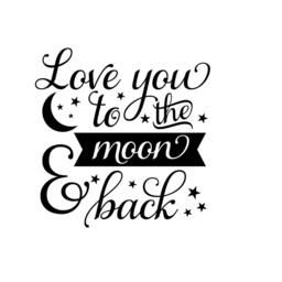 I Love You To The Moon & Back Wall Quote, Nursery Stickers, Decals, Vinyl Quote Wall Sayings Db429 - thumbnail 3