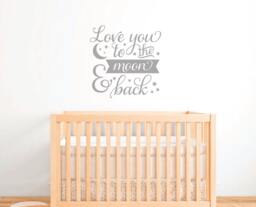 I Love You To The Moon & Back Wall Quote, Nursery Stickers, Decals, Vinyl Quote Wall Sayings Db429 - thumbnail 1