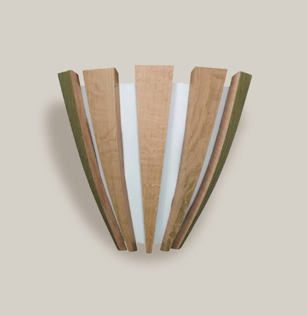 Modern Wooden Wall Light, Oak Unique Lighting, Vintage Lamp, Led Accent Wall Mounting, Rustic Lighting - image 1