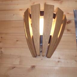 Modern Wooden Wall Light, Oak Unique Lighting, Vintage Lamp, Led Accent Wall Mounting, Rustic Lighting - thumbnail 4