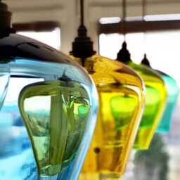 Hand Blown Czech Glass Pendant Light, Bohemian Lighting For Kitchen Island Dining Table - thumbnail 1