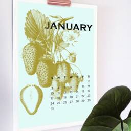 2026 Wall Calendar, Botanical Gift, Calendar 2026, Gift For Her, Rose Gold Clip, Plant Set Copper Decor - thumbnail 3