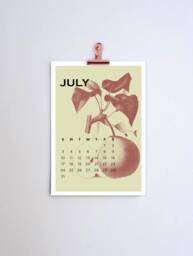 2026 Wall Calendar, Botanical Gift, Calendar 2026, Gift For Her, Rose Gold Clip, Plant Set Copper Decor - thumbnail 1
