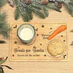 Personalised Wooden Engraved Santa Treat Board - Wooden Christmas Eve Plate - thumbnail 4