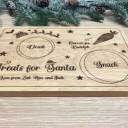 Personalised Wooden Engraved Santa Treat Board - Wooden Christmas Eve Plate - thumbnail 3