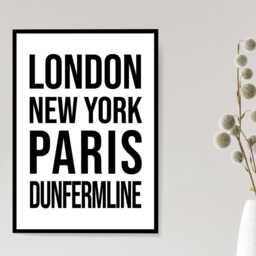 Dunfermline Iconic Bold Town Scotland Print Poster - Fife Gift Bespoke A5 A4 A3 Framed Or Unframed - thumbnail 3
