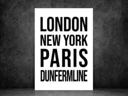 Dunfermline Iconic Bold Town Scotland Print Poster - Fife Gift Bespoke A5 A4 A3 Framed Or Unframed - thumbnail 1