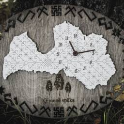 Latvia Map Wall Clock - Wooden Latvian Decor - thumbnail 3