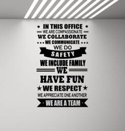 In This Office Sign We Are A Team Wall Decal Do Teamwork Poster Gift Success Quote Vinyl Sticker Decor Art Print G85-5 - thumbnail 1